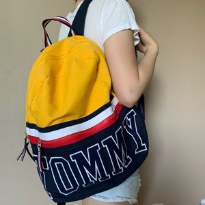 TOMMY HILFIGER BACKPACK CANVAS YELLOW BLUE UNISEX